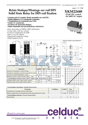 XKM22440 datasheet - Solid State Relay for DIN rail fixation