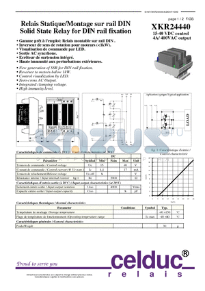 XKR24440 datasheet - Solid State Relay for DIN rail fixation