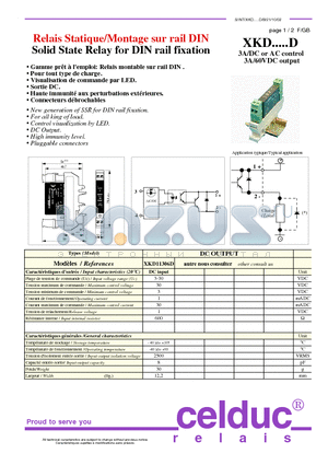 XKD11306D datasheet - Solid State Relay for DIN rail fixation