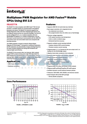 ISL6277AIRZ datasheet - Multiphase PWM Regulator for AMD Fusion Mobile CPUs Using SVI 2.0