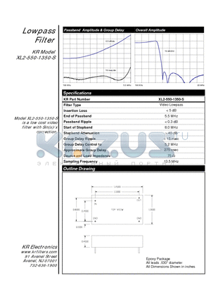 XL2-550-1350-S datasheet - Lowpass Filter