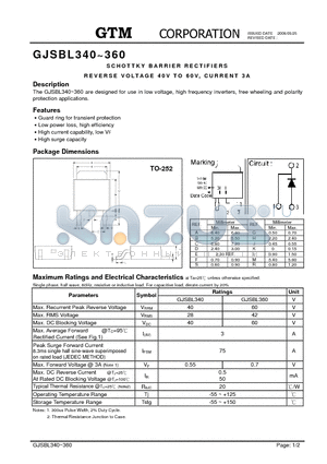 GJSBL340 datasheet - SCHOTTKY BARRIER RECTIFIERS