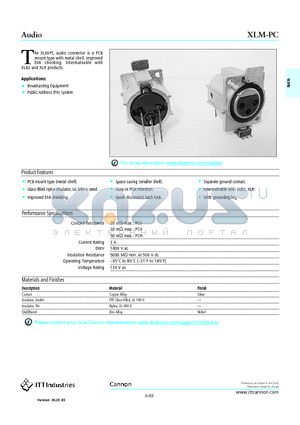 XLM-PC datasheet - Broadcasting Equipment Public Address (PA) System