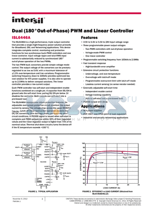 ISL6446A datasheet - Dual (180`Out-of-Phase) PWM and Linear Controller