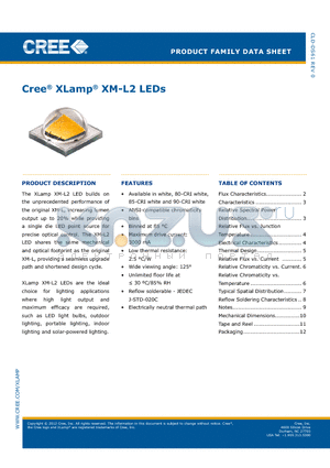 XMLBWT-00-0000-0000T5051 datasheet - Cree^ XLamp^ XM-L2 LEDs