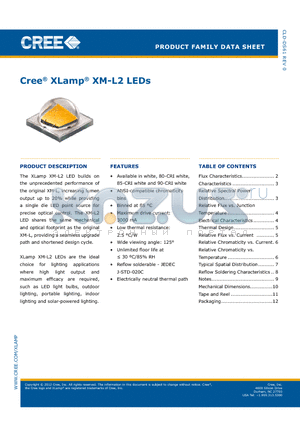 XMLBWT-00-0000-0000T6051 datasheet - Cree^ XLamp^ XM-L2 LEDs