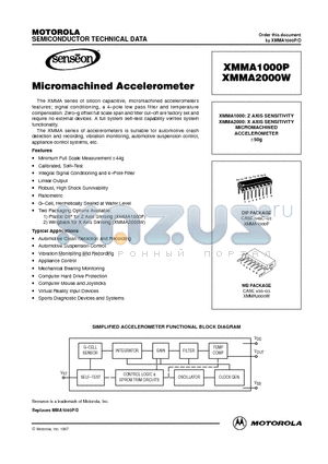 XMMA1000P datasheet - MICROMACHINED ACCELEROMETER