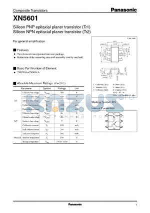 XN05601 datasheet - Silicon PNP epitaxial planer transistor