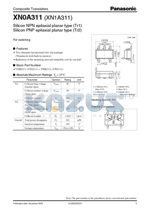 XN0A311 datasheet - Composite Transistors