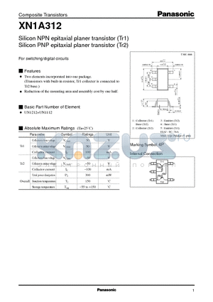 XN1A312 datasheet - Silicon NPN(PNP) epitaxial planer transistor