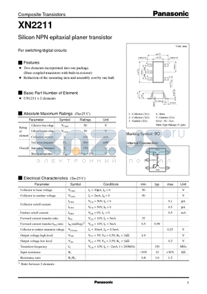 XN2211 datasheet - Silicon NPN epitaxial planer transistor