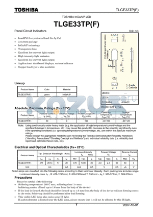 TLGE33TPF datasheet - Panel Circuit Indicators