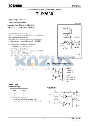 TLP2630 datasheet - Analog Data Equipment Control