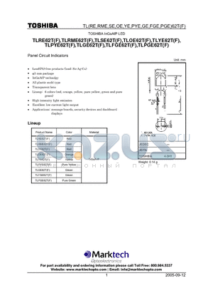 TLPGE62T datasheet - TOSHIBA InGaAP LED