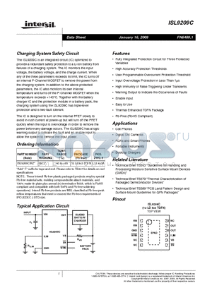 ISL9209CIRZ datasheet - Charging System Safety Circuit