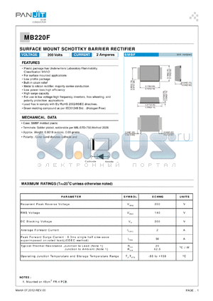 MB220F_R1_00001 datasheet - SURFACE MOUNT SCHOTTKY BARRIER RECTIFIER