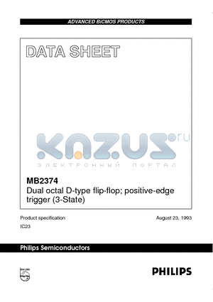 MB2374 datasheet - Dual octal D-type flip-flop; positive-edge trigger (3-State)