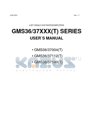 GMS36 datasheet - 4-BIT SINGLE CHIP MICROCOMPUTERS