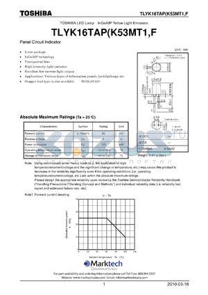 TLYK16TAP datasheet - Panel Circuit Indicator