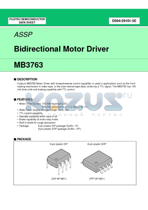 MB3763PF datasheet - Bidirectional Motor Driver