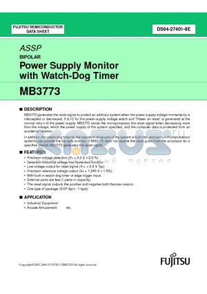 MB3773 datasheet - Power Supply Monitor with Watch-Dog Timer