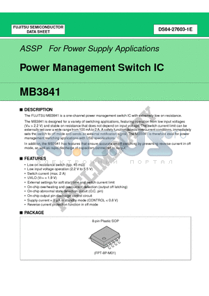 MB3841PF-G-BND datasheet - Power Management Switch IC