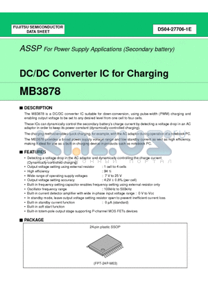 MB3878PFV datasheet - DC/DC Converter IC for Charging