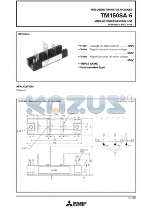 TM150SA-6 datasheet - MEDIUM POWER GENERAL USE NON-INSULATED TYPE