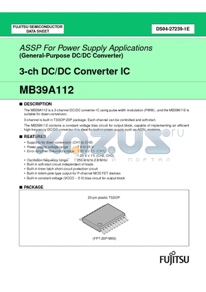 MB39A112PFT datasheet - 3-ch DC/DC Converter IC