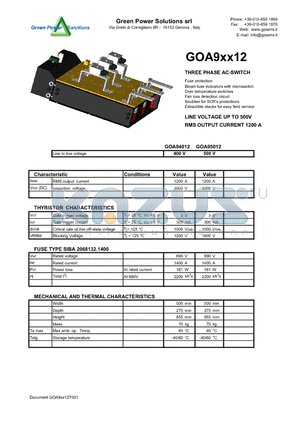 GOA95012 datasheet - THREE PHASE AC-SWITCH