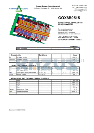 GOX8B0515 datasheet - BI-DIRECTIONAL DOUBLE STAR AC-DC CONVERTER