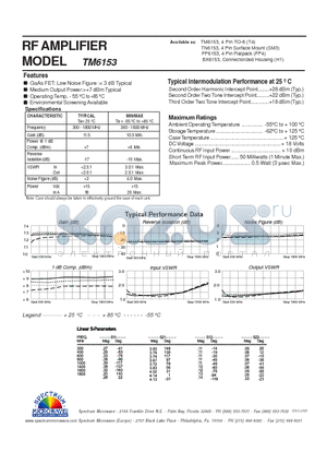 TM6153 datasheet - RF AMPLIFIER