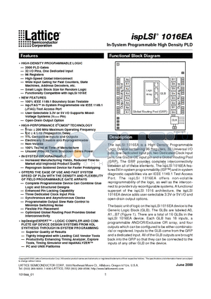 ISPLSI1016EA-200LT44 datasheet - In-System Programmable High Density PLD