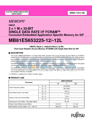 MB81ES653225-12L datasheet - Consumer/Embedded Application Specific Memory for SiP