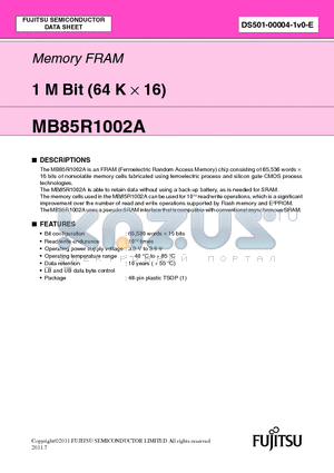 MB85R1002ANC-GE1 datasheet - 1 M Bit (64 K  16)
