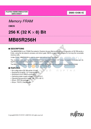 MB85R256HPFTN datasheet - Memory FRAM CMOS 256 K (32 K  8) Bit