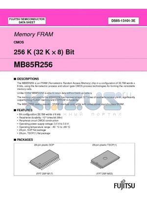 MB85R256PFTN datasheet - Memory FRAM(Ferroelectric Random Access Memory)