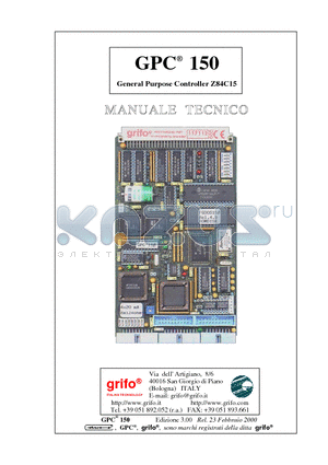 GPC150 datasheet - General Purpose Controller Z84C15