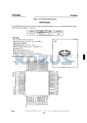 TMP4700AC datasheet - NMOS 4-BIT MICROCONTROLLER