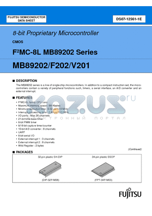 MB89202P-SH datasheet - 8-Bit Proprietary Microcontroller