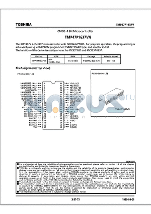 TMP47P1637VN datasheet - CMOS 4-BIT MICROOCONTROLLER