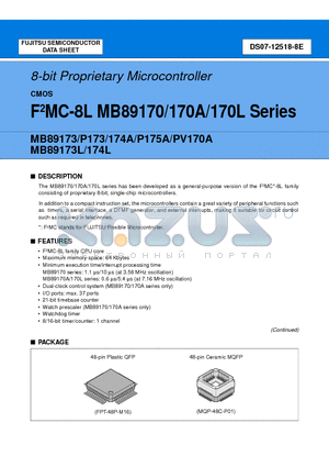 MB89P174L datasheet - 8-bit Proprietary Microcontroller