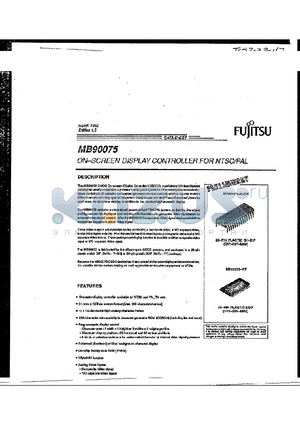 MB90075-PF datasheet - ON-SCRREN DISPLAY CONTROLLER FOR NTSC/PAL