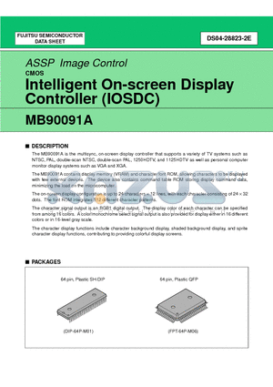 MB90091 datasheet - Intelligent On-screen Display Controller (IOSDC)