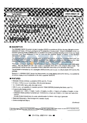 MB90089-PF datasheet - ON-SCREEN DISPLAY CONTROLLER