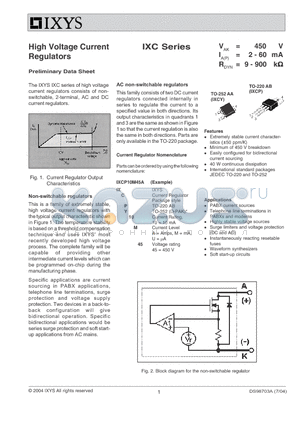 IXC datasheet - High Voltage Current Regulators