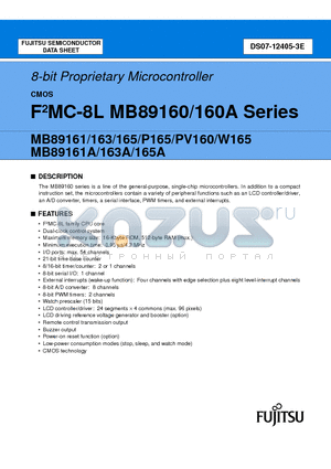 MB89W165 datasheet - 8-bit Proprietary Microcontroller