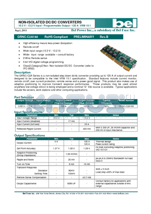 GRNC-C2A160 datasheet - NON-ISOLATED DC/DC CONVERTERS