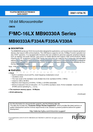 MB90333APMC datasheet - 16-bit Microcontroller