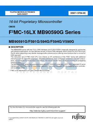 MB90591GPF datasheet - 16-bit Proprietary Microcontroller